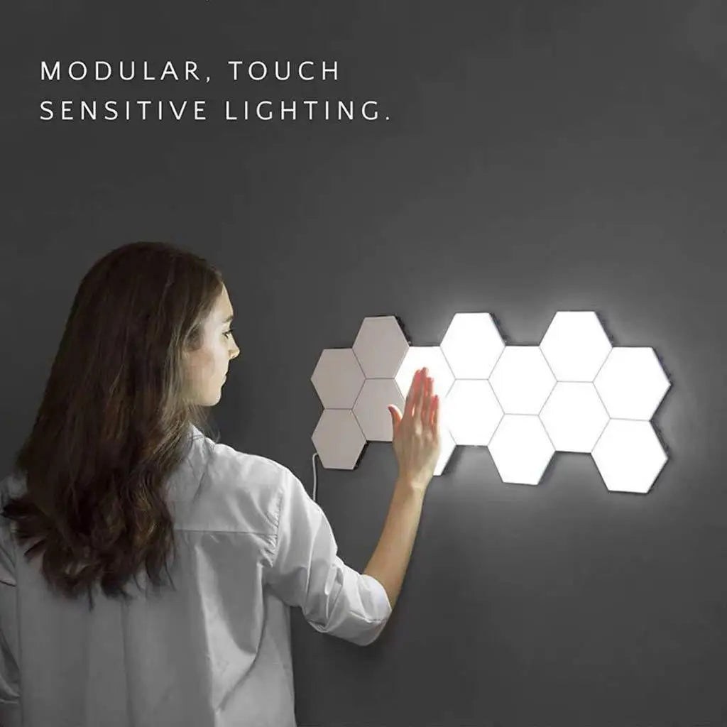 Touch Wall Lamp Creative Honeycomb Modular Assembly Helios Quantum Lamp LED Magnetic Decoration Wall Light Bedroom Lamp