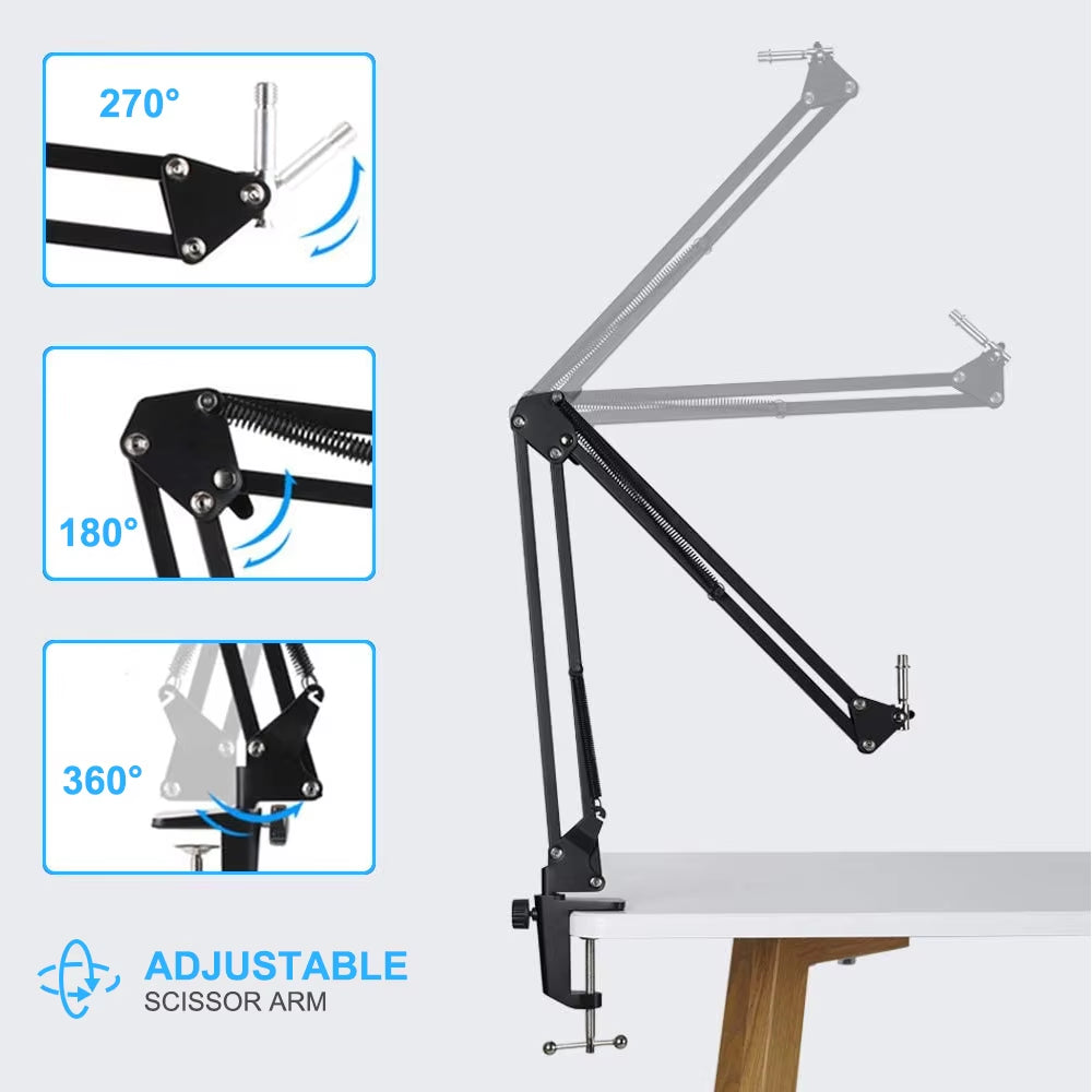 USB Microphone with Arm E20 Condenser Computer Mic Stand with Ring Light Studio Kit for Gaming Youtube Video Record 2021 Upgrade